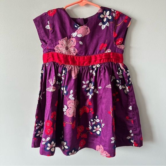 Tea Collection Destination China Dress Purple Floral Pink Birds 18-24 Months - Picture 1 of 11